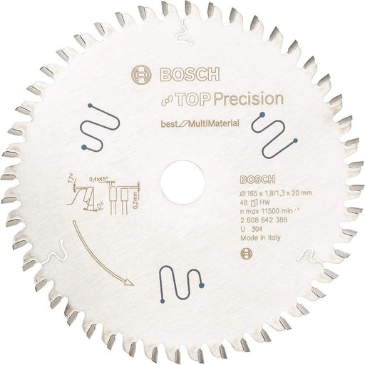 Bosch list kružne testere Top Precision Best for Multi Material 165 x 20 x 1,8 mm, 48 - 2608642388 List višenamenske kružne testere BOSCH BOSCH-2608642388 Madras doo Beograd