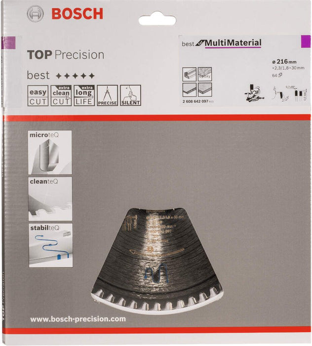 Bosch list kružne testere Top Precision Best for Multi Material 216 x 30 x 2,3 mm, 64 - 2608642097 List višenamenske kružne testere BOSCH BOSCH-2608642097 Madras doo Beograd