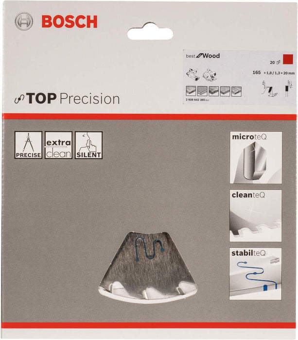 Bosch list kružne testere Top Precision Best for Wood 165 x 20 x 1,8 mm, 20 - 2608642385 List kružne testere za drvo BOSCH BOSCH-2608642385 Madras doo Beograd