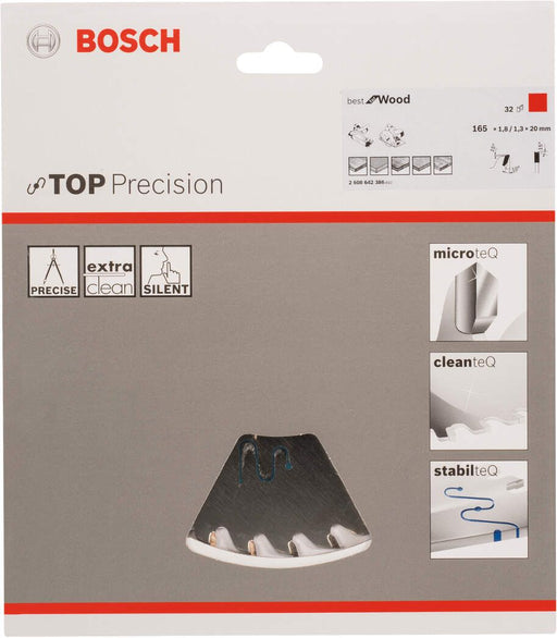 Bosch list kružne testere Top Precision Best for Wood 165 x 20 x 1,8 mm, 32 - 2608642386 List kružne testere za drvo BOSCH BOSCH-2608642386 Madras doo Beograd