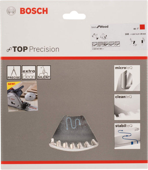 Bosch list kružne testere Top Precision Best for Wood 165 x 20 x 1,8 mm, 48 - 2608642384 List kružne testere za drvo BOSCH BOSCH-2608642384 Madras doo Beograd