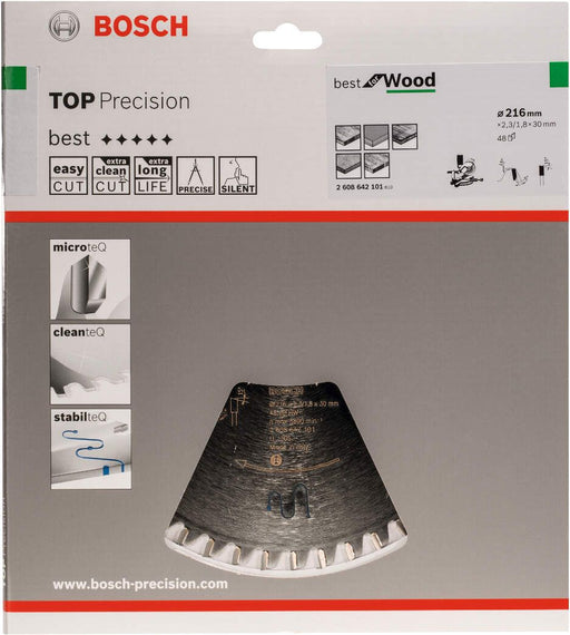 Bosch list kružne testere Top Precision Best for Wood 216 x 30 x 2,3 mm, 48 - 2608642101 List kružne testere za drvo BOSCH BOSCH-2608642101 Madras doo Beograd