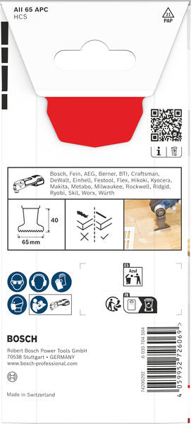 BOSCH List testere za sečenje drveta AII 65 APC, Starlock, 65×40 mm - List testere za uranjanje RB - 1ER AII 6 (2608669254) Madras doo Beograd Madras doo Beograd
