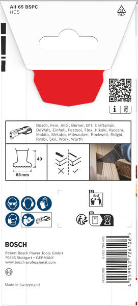 BOSCH List testere za sečenje drveta AII 65 BSPC, Starlock, 65×40 mm - List testere za uranjanje RB - 1ER AII 6 (2608669258) Madras doo Beograd Madras doo Beograd