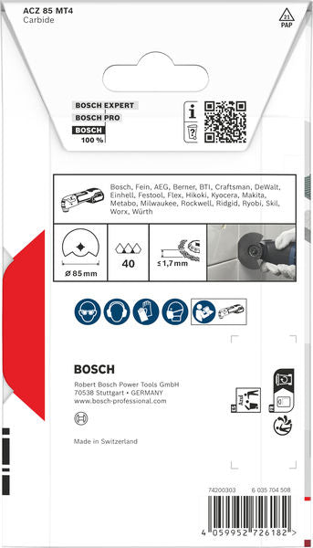 BOSCH List testere za sečenje mineralniih materijala ACZ 85 MT4, Starlock, 85 mm - Segment lista testere RB - 1ER ACZ 85 MT (2608669266) Madras doo Beograd Madras doo Beograd