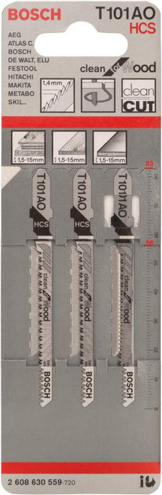 Bosch list ubodne testere T 101 AO Clean for Wood - pakovanje 3 komada - 2608630559 List ubodne testere BOSCH BOSCH-2608630559 Madras doo Beograd