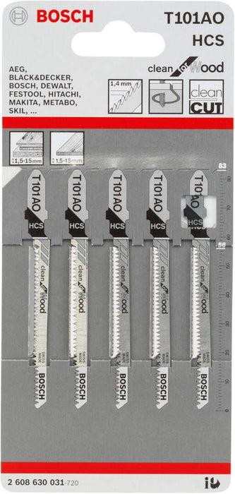 Bosch list ubodne testere T 101 AO Clean for Wood - pakovanje 5 komada - 2608630031 List ubodne testere BOSCH BOSCH-2608630031 Madras doo Beograd