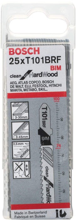 Bosch list ubodne testere T 101 BRF Clean for Hard Wood - pakovanje 25 komada - 2608634989 List ubodne testere BOSCH BOSCH-2608634989 Madras doo Beograd