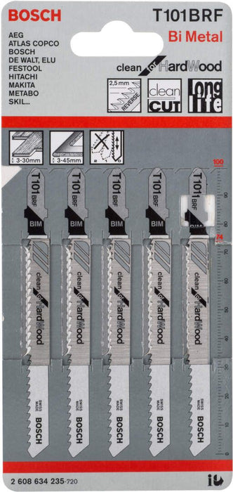 Bosch list ubodne testere T 101 BRF Clean for Hard Wood - pakovanje 5 komada - 2608634235 List ubodne testere BOSCH BOSCH-2608634235 Madras doo Beograd