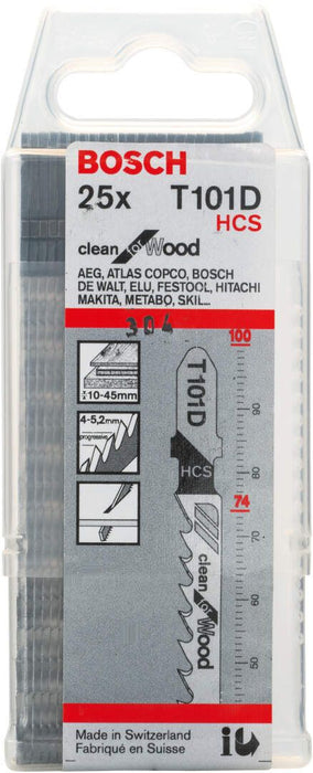 Bosch list ubodne testere T 101 D Clean for Wood - pakovanje 25 komada - 2608633577 List ubodne testere BOSCH BOSCH-2608633577 Madras doo Beograd