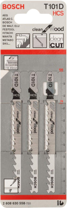 Bosch list ubodne testere T 101 D Clean for Wood - pakovanje 3 komada - 2608630558 List ubodne testere BOSCH BOSCH-2608630558 Madras doo Beograd