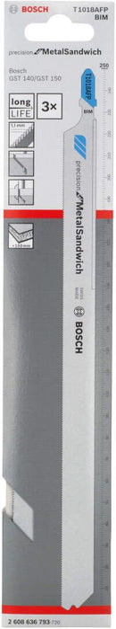 Bosch list ubodne testere T 1018 AFP Precision for Metal-Sandwich - pakovanje 3 komada - 2608636793 List ubodne testere BOSCH BOSCH-2608636793 Madras doo Beograd