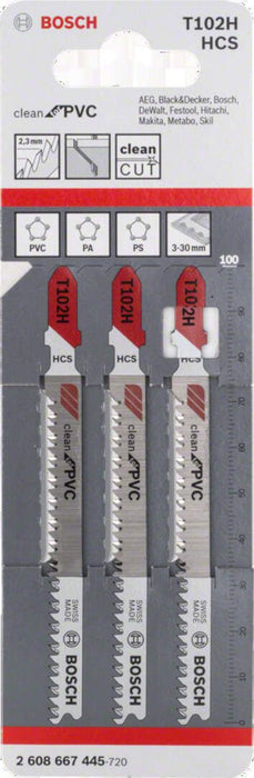 Bosch list ubodne testere T 102 H Clean for PVC - pakovanje 3 komada - 2608667445 List ubodne testere BOSCH BOSCH-2608667445 Madras doo Beograd