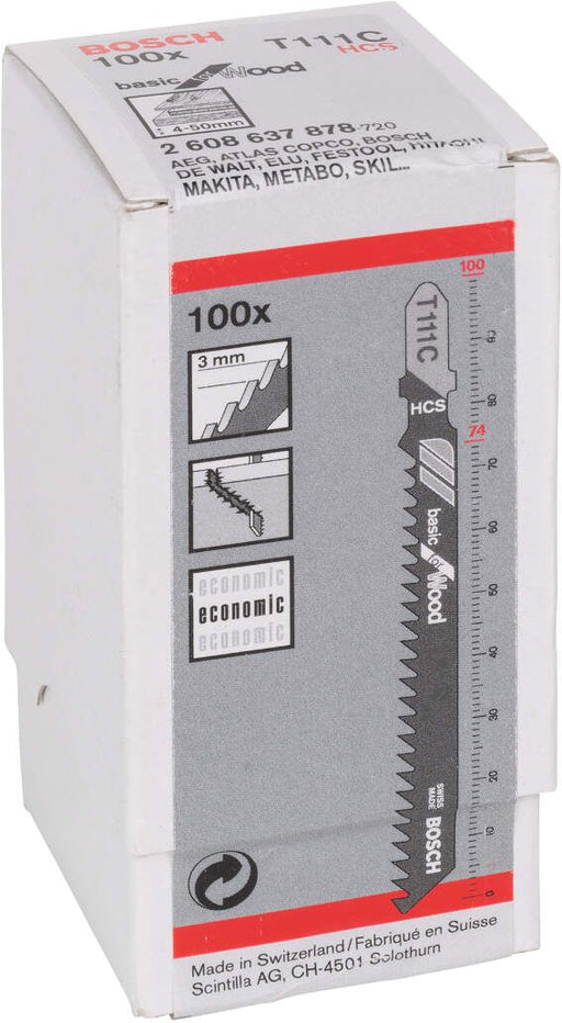 Bosch list ubodne testere T 111 C Basic for Wood - pakovanje 100 komada - 2608637878 List ubodne testere BOSCH BOSCH-2608637878 Madras doo Beograd