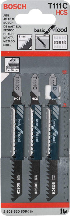 Bosch list ubodne testere T 111 C Basic for Wood - pakovanje 3 komada - 2608630808 List ubodne testere BOSCH BOSCH-2608630808 Madras doo Beograd