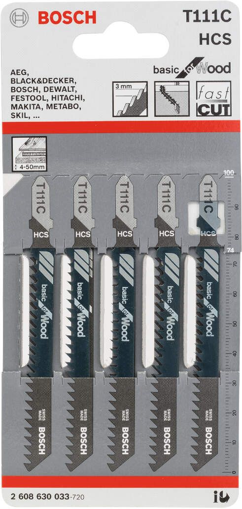 Bosch list ubodne testere T 111 C Basic for Wood - pakovanje 5 komada - 2608630033 List ubodne testere BOSCH BOSCH-2608630033 Madras doo Beograd