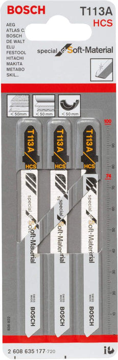 Bosch list ubodne testere T 113 A Special for Soft Material - pakovanje 3 komada - 2608635177 List ubodne testere BOSCH BOSCH-2608635177 Madras doo Beograd