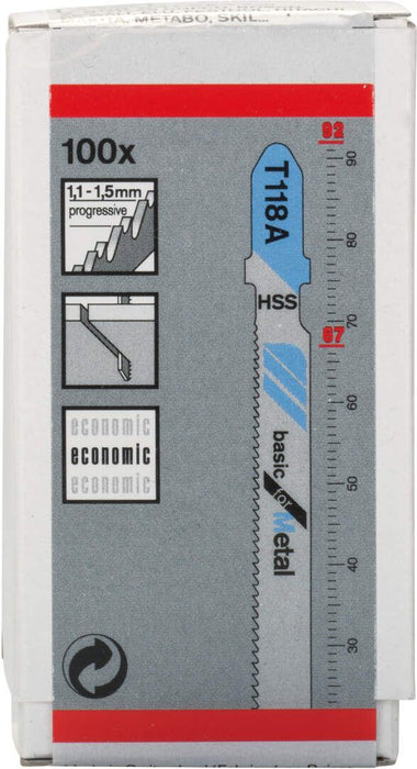 Bosch list ubodne testere T 118 A Basic for Metal - pakovanje 100 komada - 2608631964 List ubodne testere BOSCH BOSCH-2608631964 Madras doo Beograd