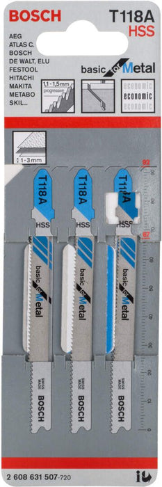 Bosch list ubodne testere T 118 A Basic for Metal - pakovanje 3 komada - 2608631507 List ubodne testere BOSCH BOSCH-2608631507 Madras doo Beograd