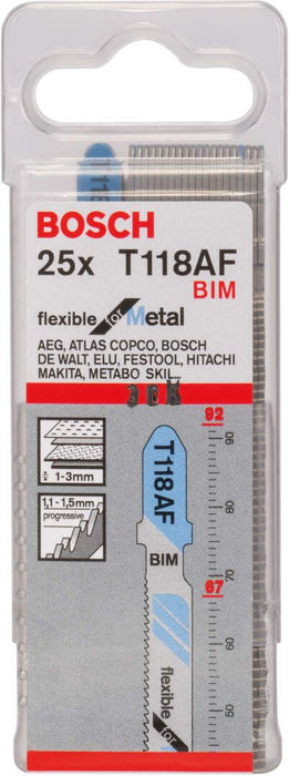 Bosch list ubodne testere T 118 AF Flexible for Metal - pakovanje 25 komada - 2608634991 List ubodne testere BOSCH BOSCH-2608634991 Madras doo Beograd