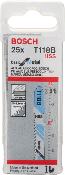 Bosch list ubodne testere T 118 B Basic for Metal - pakovanje 25 komada - 2608638471 List ubodne testere BOSCH BOSCH-2608638471 Madras doo Beograd