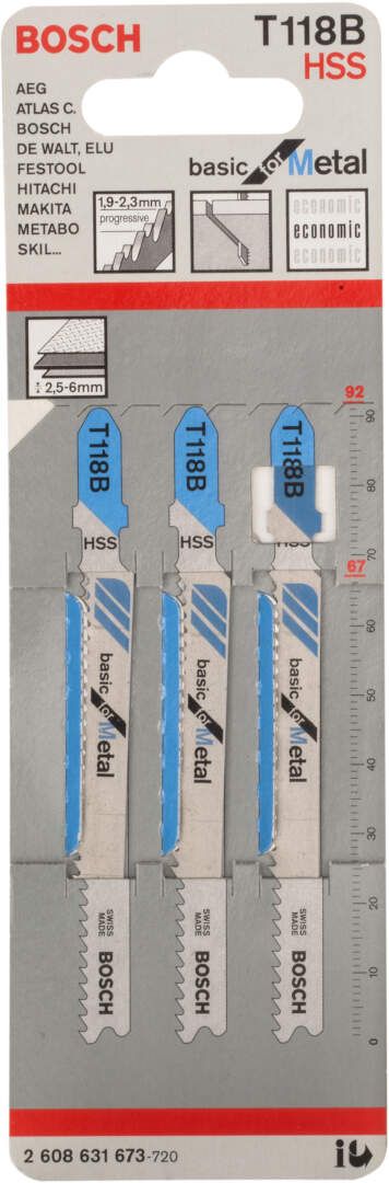 Bosch list ubodne testere T 118 B Basic for Metal - pakovanje 3 komada - 2608631673 List ubodne testere BOSCH BOSCH-2608631673 Madras doo Beograd