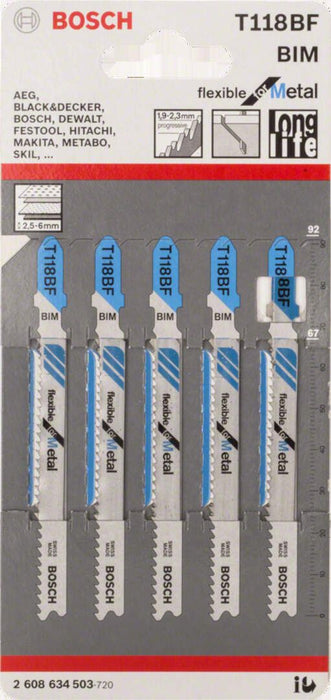 Bosch list ubodne testere T 118 BF Flexible for Metal - pakovanje 5 komada - 2608634503 List ubodne testere BOSCH BOSCH-2608634503 Madras doo Beograd