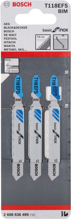 Bosch list ubodne testere T 118 EFS Basic for Inox - pakovanje 3 komada - 2608636499 List ubodne testere BOSCH BOSCH-2608636499 Madras doo Beograd