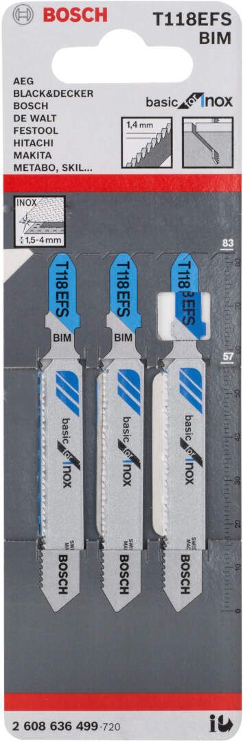 Bosch list ubodne testere T 118 EFS Basic for Inox - pakovanje 3 komada - 2608636499 List ubodne testere BOSCH BOSCH-2608636499 Madras doo Beograd