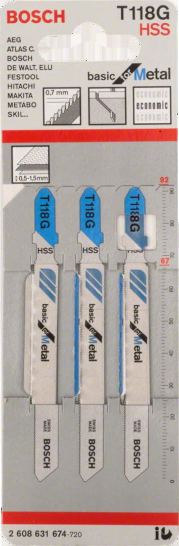 Bosch list ubodne testere T 118 G Basic for Metal - pakovanje 3 komada - 2608631674 List ubodne testere BOSCH BOSCH-2608631674 Madras doo Beograd