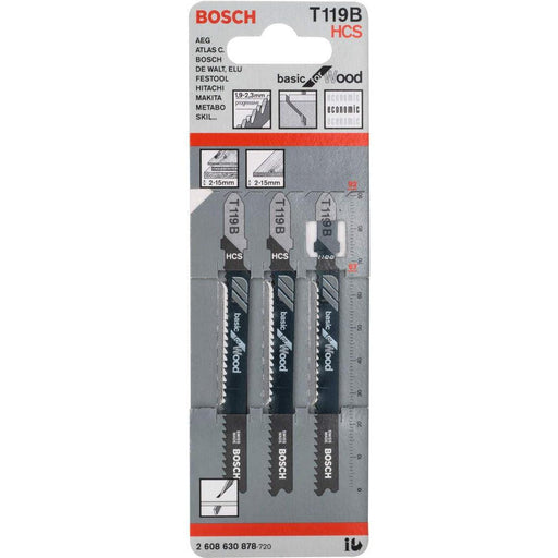 Bosch list ubodne testere T 119 B Basic for Wood - pakovanje 3 komada - 2608630878 List ubodne testere BOSCH BOSCH-2608630878 Madras doo Beograd