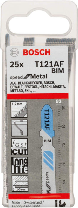 Bosch list ubodne testere T 121 AF Speed for Metal - pakovanje 25 komada - 2608636700 List ubodne testere BOSCH BOSCH-2608636700 Madras doo Beograd