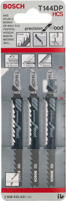 Bosch list ubodne testere T 144 DP Precision for Wood - pakovanje 3 komada - 2608633A31 List ubodne testere BOSCH BOSCH-2608633A31 Madras doo Beograd