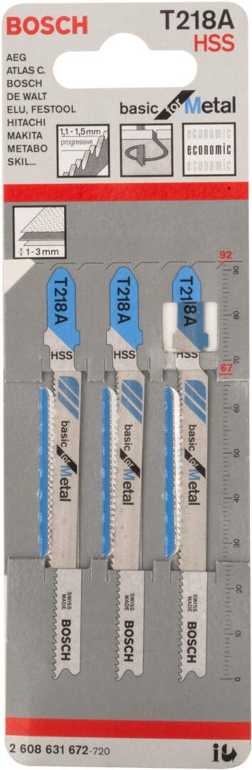 Bosch list ubodne testere T 218 A Basic for Metal - pakovanje 3 komada - 2608631672 List ubodne testere BOSCH BOSCH-2608631672 Madras doo Beograd
