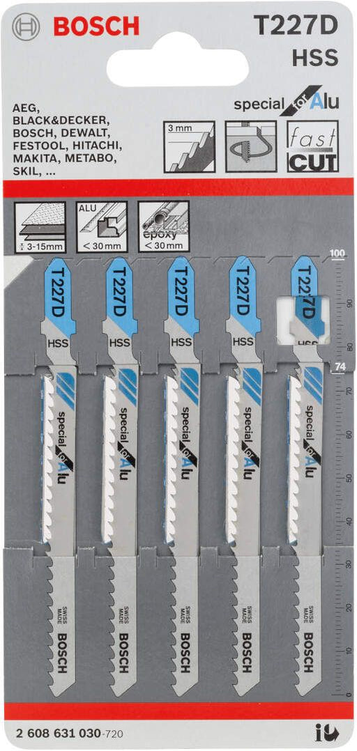 Bosch list ubodne testere T 227 D Special for Alu - pakovanje 5 komada - 2608631030 List ubodne testere BOSCH BOSCH-2608631030 Madras doo Beograd