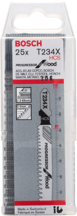 Bosch list ubodne testere T 234 X Progressor for Wood - pakovanje 25 komada - 2608633524 List ubodne testere BOSCH BOSCH-2608633524 Madras doo Beograd