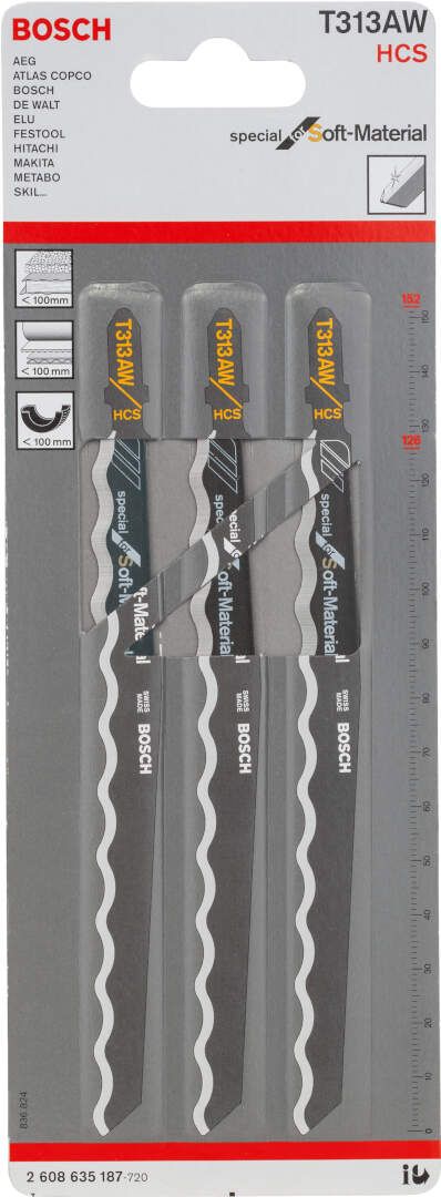 Bosch list ubodne testere T 313 AW Special for Soft Material - pakovanje 3 komada - 2608635187 List ubodne testere BOSCH BOSCH-2608635187 Madras doo Beograd