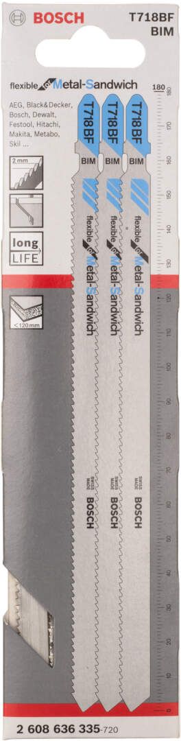 Bosch list ubodne testere T 718 BF Metal-Sandwich - pakovanje 3 komada - 2608636335 List ubodne testere BOSCH BOSCH-2608636335 Madras doo Beograd