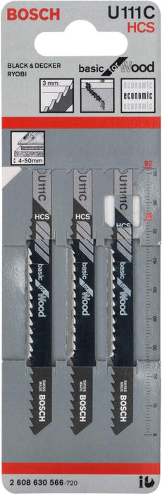 Bosch list ubodne testere U 111 C Basic for Wood - pakovanje 3 komada - 2608630566 List ubodne testere BOSCH BOSCH-2608630566 Madras doo Beograd