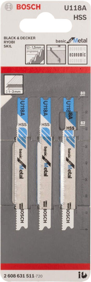 Bosch list ubodne testere U 118 A Basic for Metal - pakovanje 3 komada - 2608631511 List ubodne testere BOSCH BOSCH-2608631511 Madras doo Beograd