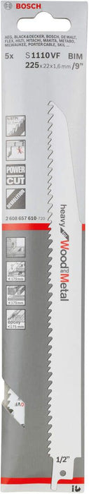 Bosch list univerzalne testere S 1110 VF Heavy for Wood and Metal - pakovanje 5 komada - 2608657610 List univerzalne testere BOSCH BOSCH-2608657610 Madras doo Beograd