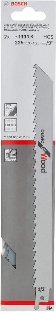 Bosch list univerzalne testere S 1111 K Basic for Wood - pakovanje 5 komada - 2608650678 List univerzalne testere BOSCH BOSCH-2608650678 Madras doo Beograd