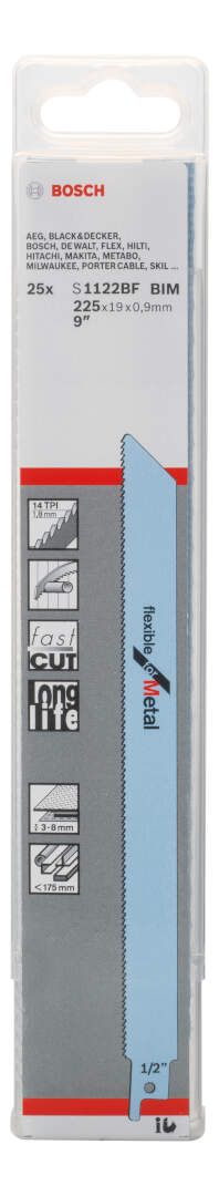 Bosch list univerzalne testere S 1122 BF Flexible for Metal - pakovanje 25 komada - 2608657552 List univerzalne testere BOSCH BOSCH-2608657552 Madras doo Beograd