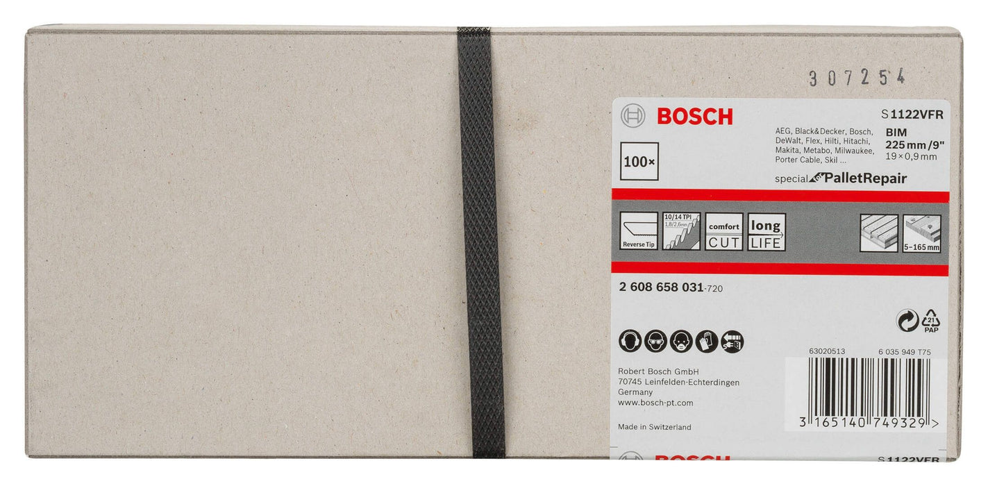 Bosch list univerzalne testere S 1122 VFR za lisičarku; za palete - pakovanje 100 komada - 2608658031 List univerzalne testere BOSCH BOSCH-2608658031 Madras doo Beograd