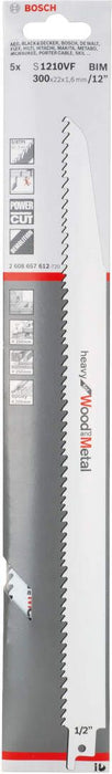 Bosch list univerzalne testere S 1210 VF Heavy for Wood and Metal - pakovanje 5 komada - 2608657612 List univerzalne testere BOSCH BOSCH-2608657612 Madras doo Beograd