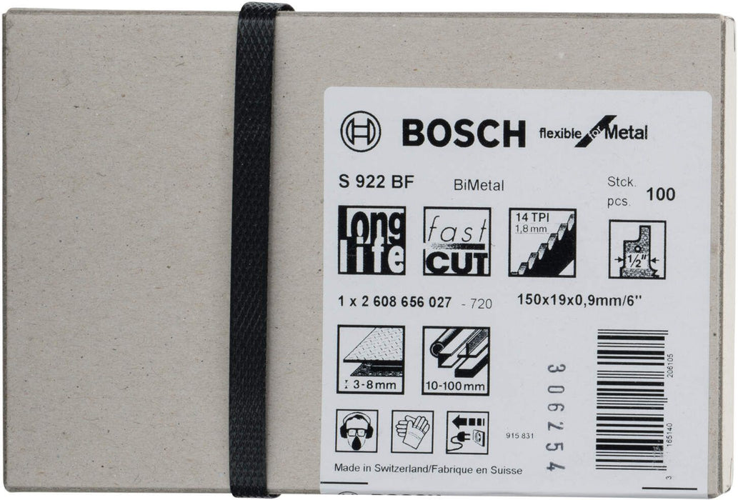 Bosch list univerzalne testere S 922 BF Flexible for Metal - pakovanje 100 komada - 2608656027 List univerzalne testere BOSCH Madras doo Beograd