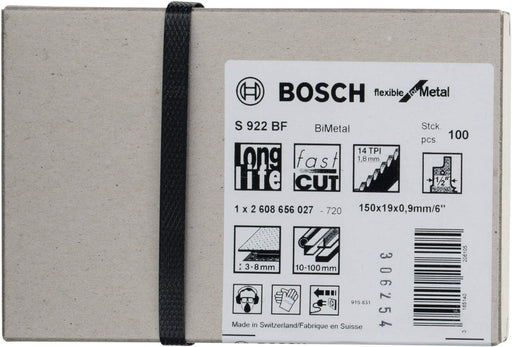 Bosch list univerzalne testere S 922 BF Flexible for Metal - pakovanje 100 komada - 2608656027 List univerzalne testere BOSCH Madras doo Beograd