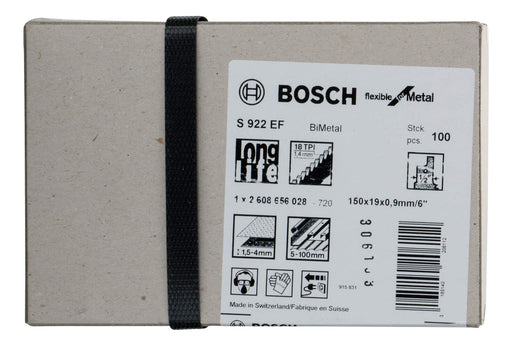 Bosch list univerzalne testere S 922 EF Flexible for Metal - pakovanje 100 komada - 2608656028 List univerzalne testere BOSCH BOSCH-2608656028 Madras doo Beograd