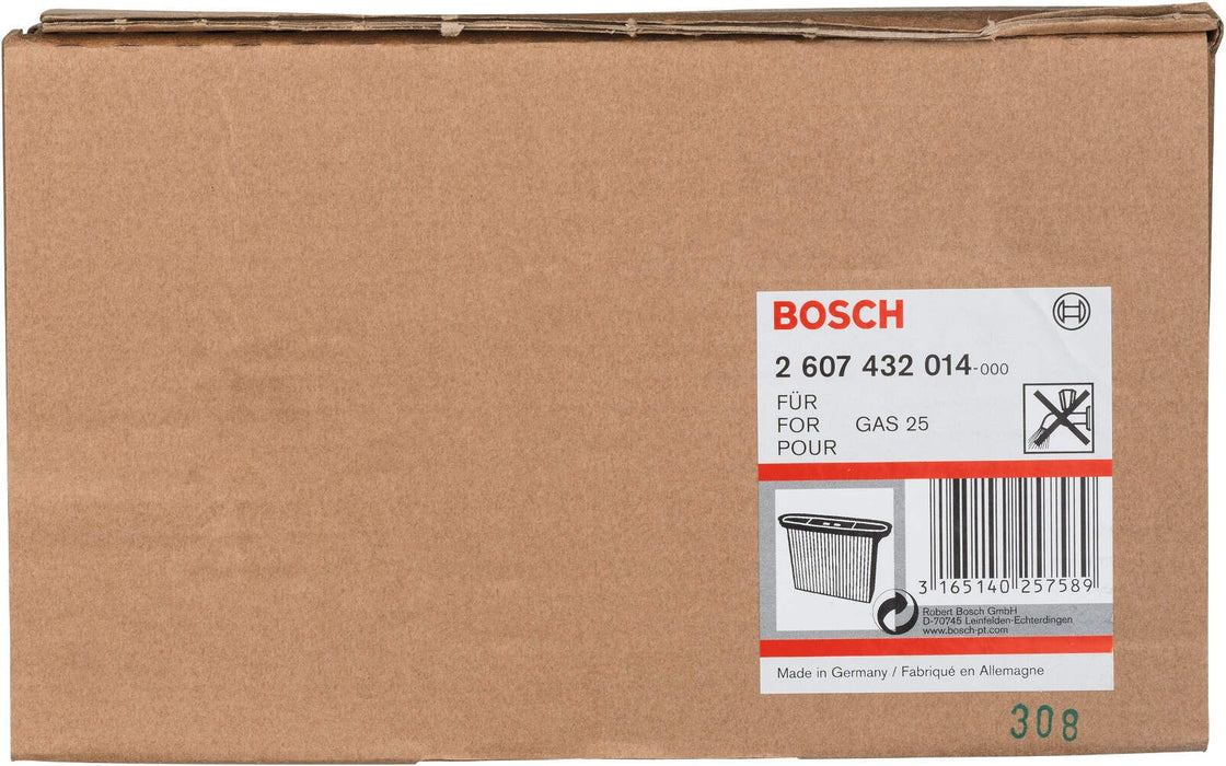 Bosch naborani filter od celuloze za GAS 25 L SFC 4300 cm², 257 x 69 x 187 mm - 2607432014 Naborani filter BOSCH Madras doo Beograd
