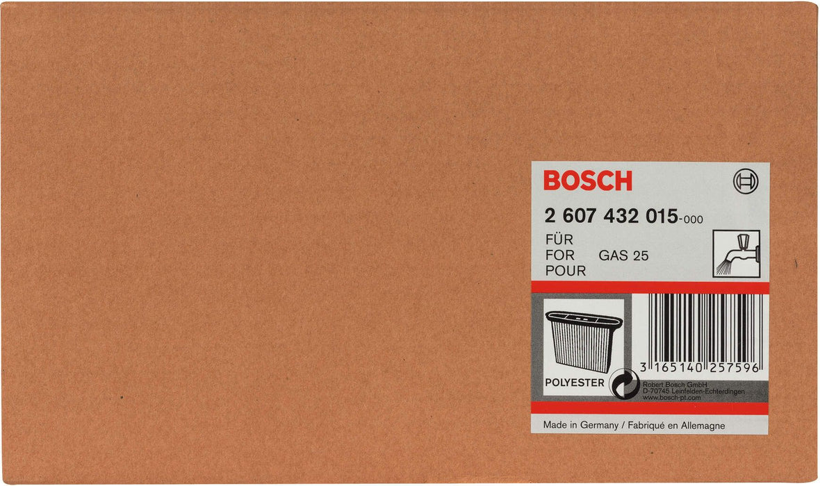 Bosch naborani filter od poliestera za GAS 25 L SFC 4300 cm², 257 x 69 x 187 mm - 2607432015 Naborani filter BOSCH Madras doo Beograd
